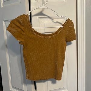 Wild Fable Burnt Orange Ribbed Crop Top
